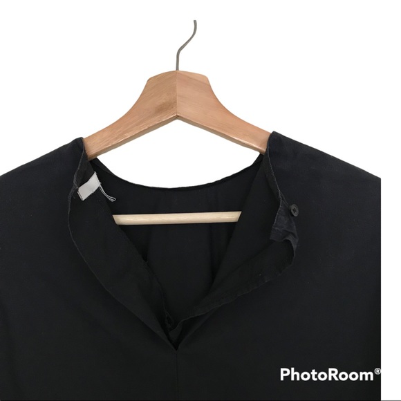 OAK + FORT Black Boxy Fit Shirt With High Side Slits - Picture 7 of 13